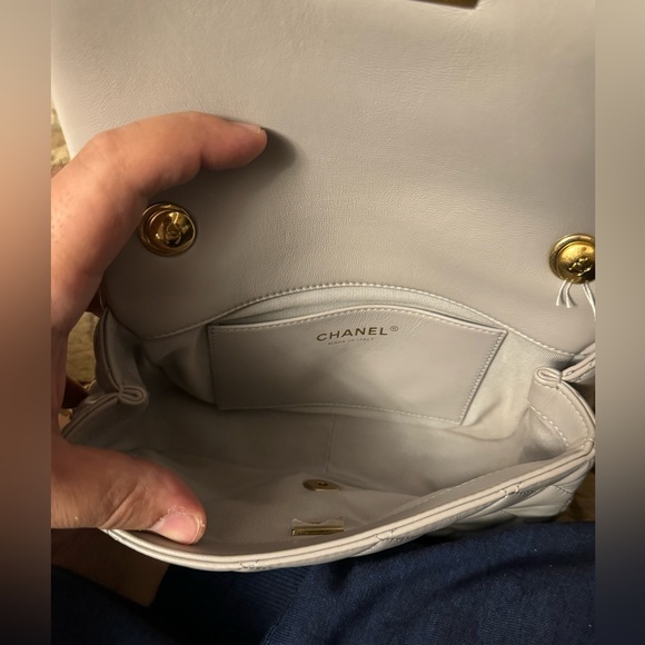 Chanel Grey Clair Lambskin Flap Bag! - Picture 3 of 4